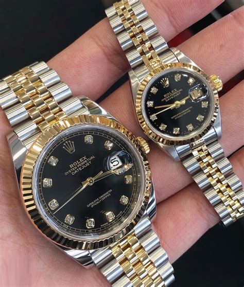 his her rolex|his and her platinum watches.